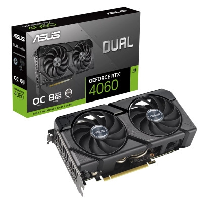 ВидеоКарта Asus Dual GeForce RTX 4060 EVO OC Edition 8GB GDDR6 90YV0JC7-M0NA00.. ВидеоКарта Asus Dual GeForce RTX 4060 EVO OC Edition 8GB GDDR6 90YV0JC7-M0NA00..