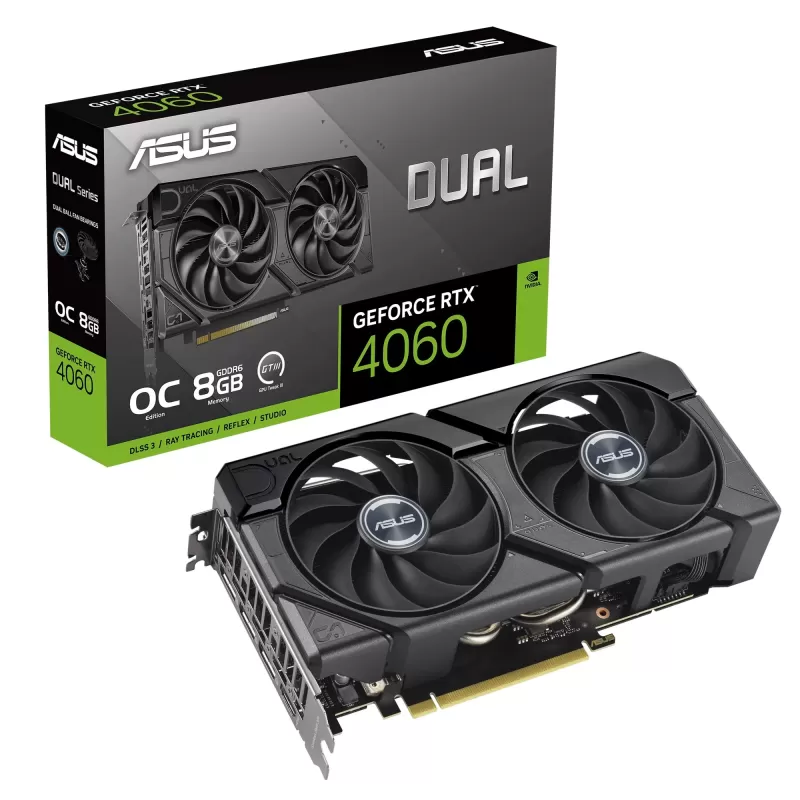 ВидеоКарта Asus Dual GeForce RTX 4060 EVO OC Edition 8GB GDDR6 90YV0JC7-M0NA00