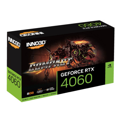 Video Card Inno3D RTX 4060 8GB COMPACT N40601-08D6-173050N Video Card Inno3D RTX 4060 8GB COMPACT N40601-08D6-173050N