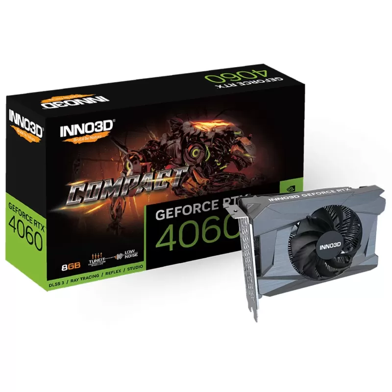 Video Card Inno3D RTX 4060 8GB COMPACT N40601-08D6-173050N