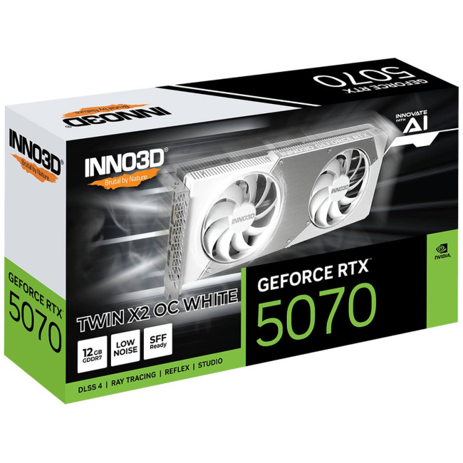 ВидеоКарта Inno3D GeForce RTX 5070 TWIN X2 OC WHITE 12GB N50702-12D7X-195064W