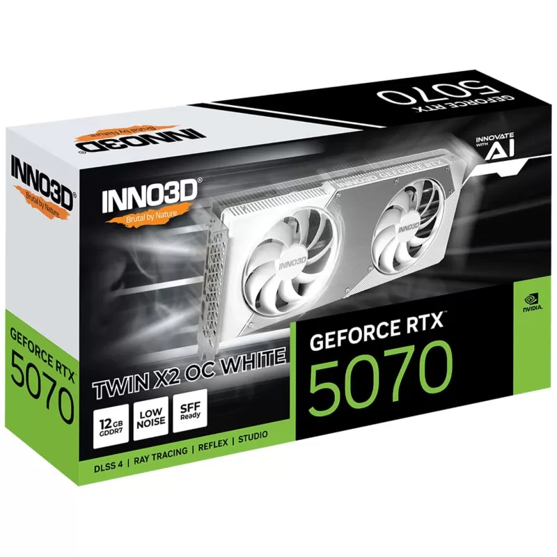 Video Card Inno3D GeForce RTX 5070 TWIN X2 OC WHITE 12GB N50702-12D7X-195064W Video Card Inno3D GeForce RTX 5070 TWIN X2 OC WHITE 12GB N50702-12D7X-195064W