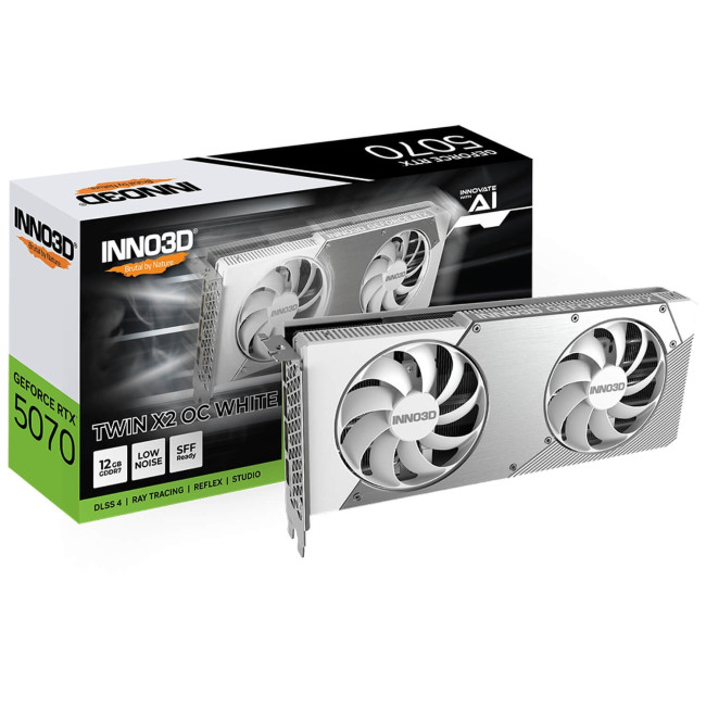 ВидеоКарта Inno3D GeForce RTX 5070 TWIN X2 OC WHITE 12GB N50702-12D7X-195064W