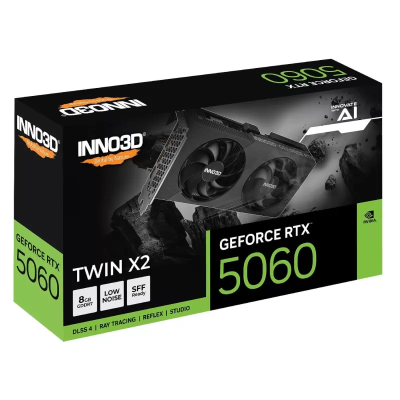Video Card Inno3D GeForce RTX 5060 TWIN X2 8GB N50602-08D7-195071N
