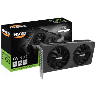 Video Card Inno3D GeForce RTX 5060 TWIN X2 8GB N50602-08D7-195071N Video Card Inno3D GeForce RTX 5060 TWIN X2 8GB N50602-08D7-195071N