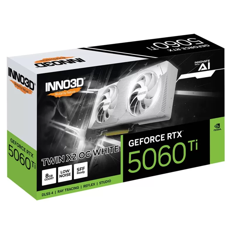 Video Card Inno3D GeForce RTX 5060 Ti 8GB TWIN X2 OC white N506T2-08D7X-193075W