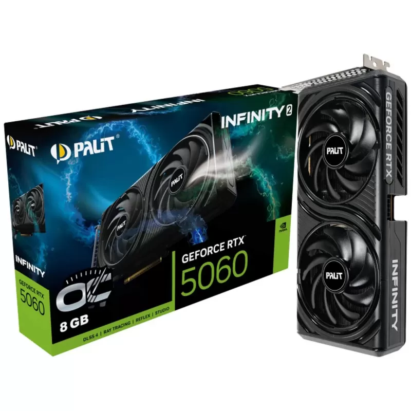 כרטיס מסך Palit GeForce RTX 5060 Infinity 2 OC 8GB NE75060V19P1-GB2063L כרטיס מסך Palit GeForce RTX 5060 Infinity 2 OC 8GB NE75060V19P1-GB2063L