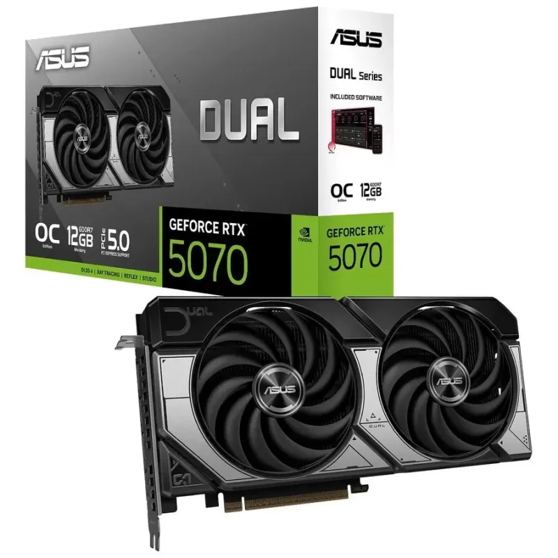 Video Card Asus Dual GeForce RTX 5070 12GB GDDR7 OC Edition 90YV0M17-M0NA00