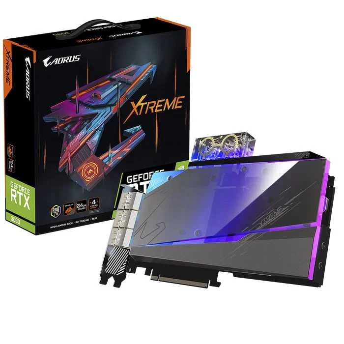 כרטיס מסך Gigabyte AORUS GeForce RTX 3090 XTREME WATERFORCE WB 24G GV-N3090AORUSX WB-24GD