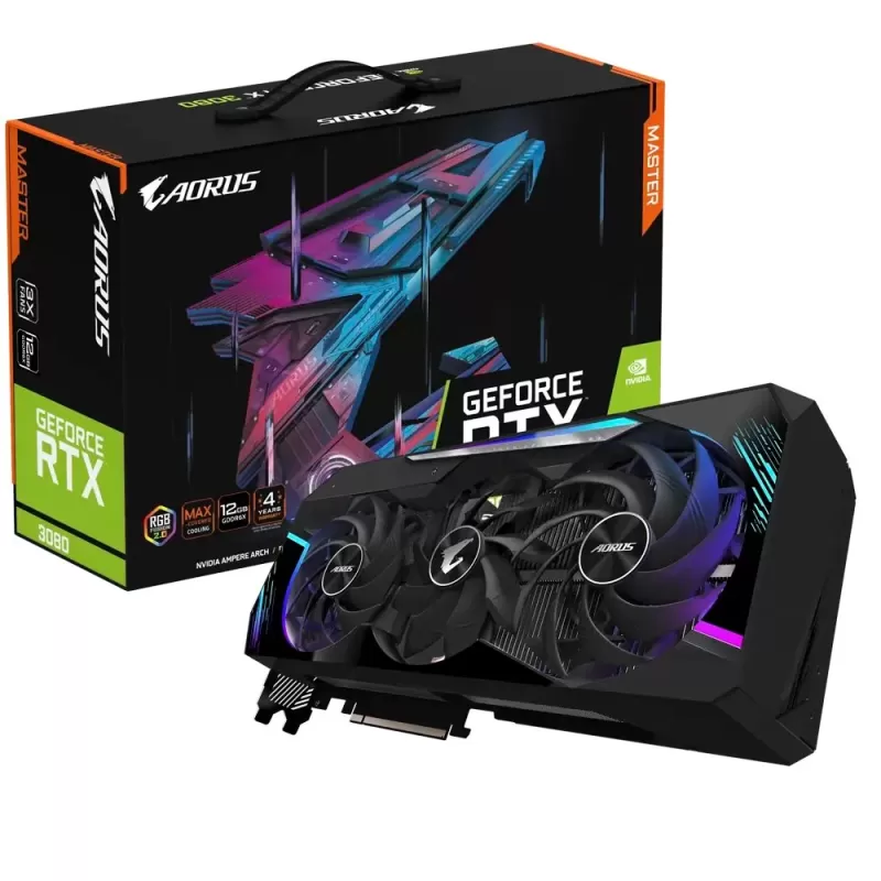 כרטיס מסך Gigabyte AORUS GeForce RTX 3080 MASTER 12G GV-N3080AORUS M-12GD - יבואן רשמי כרטיס מסך Gigabyte AORUS GeForce RTX 3080 MASTER 12G GV-N3080AORUS M-12GD - יבואן רשמי