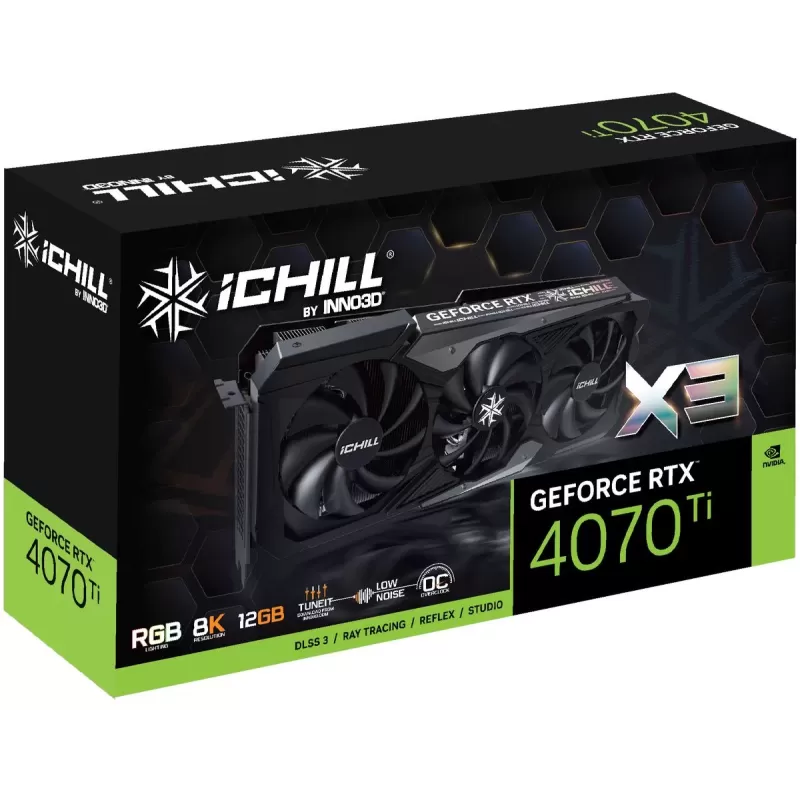 כרטיס מסך Inno3D GEFORCE RTX 4070 Ti ICHILL X3 C407T3-126XX-186148H כרטיס מסך Inno3D GEFORCE RTX 4070 Ti ICHILL X3 C407T3-126XX-186148H
