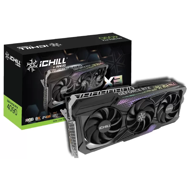כרטיס מסך Inno3D GEFORCE RTX 4090 ICHILL X3 C40903-246XX-1833VA47 כרטיס מסך Inno3D GEFORCE RTX 4090 ICHILL X3 C40903-246XX-1833VA47