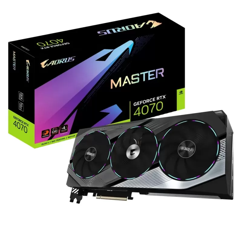 כרטיס מסך Gigabyte AORUS GeForce RTX 4070 MASTER 12G GV-N4070AORUS M-12GD - יבואן רשמי