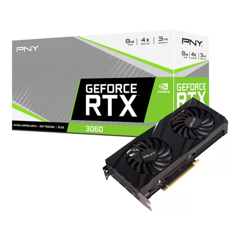 Video Card PNY GeForce RTX 3060 8GB VERTO Dual Fan VCG30608DFBPB1