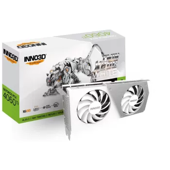 Video Card Inno3D GeForce RTX 4060 Ti 16GB TWIN X2 OC WHITE N406T2-16D6X-178055W Box