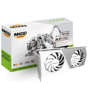ВидеоКарта Inno3D GeForce RTX 4060 Ti 16GB TWIN X2 OC WHITE ВидеоКарта Inno3D GeForce RTX 4060 Ti 16GB TWIN X2 OC WHITE