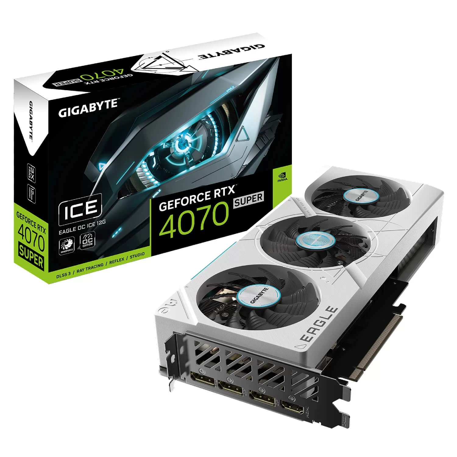 Video Card Gigabyte GeForce RTX 4070 SUPER EAGLE OC ICE 12G GV-N407SEAGLEOC ICE-12GD