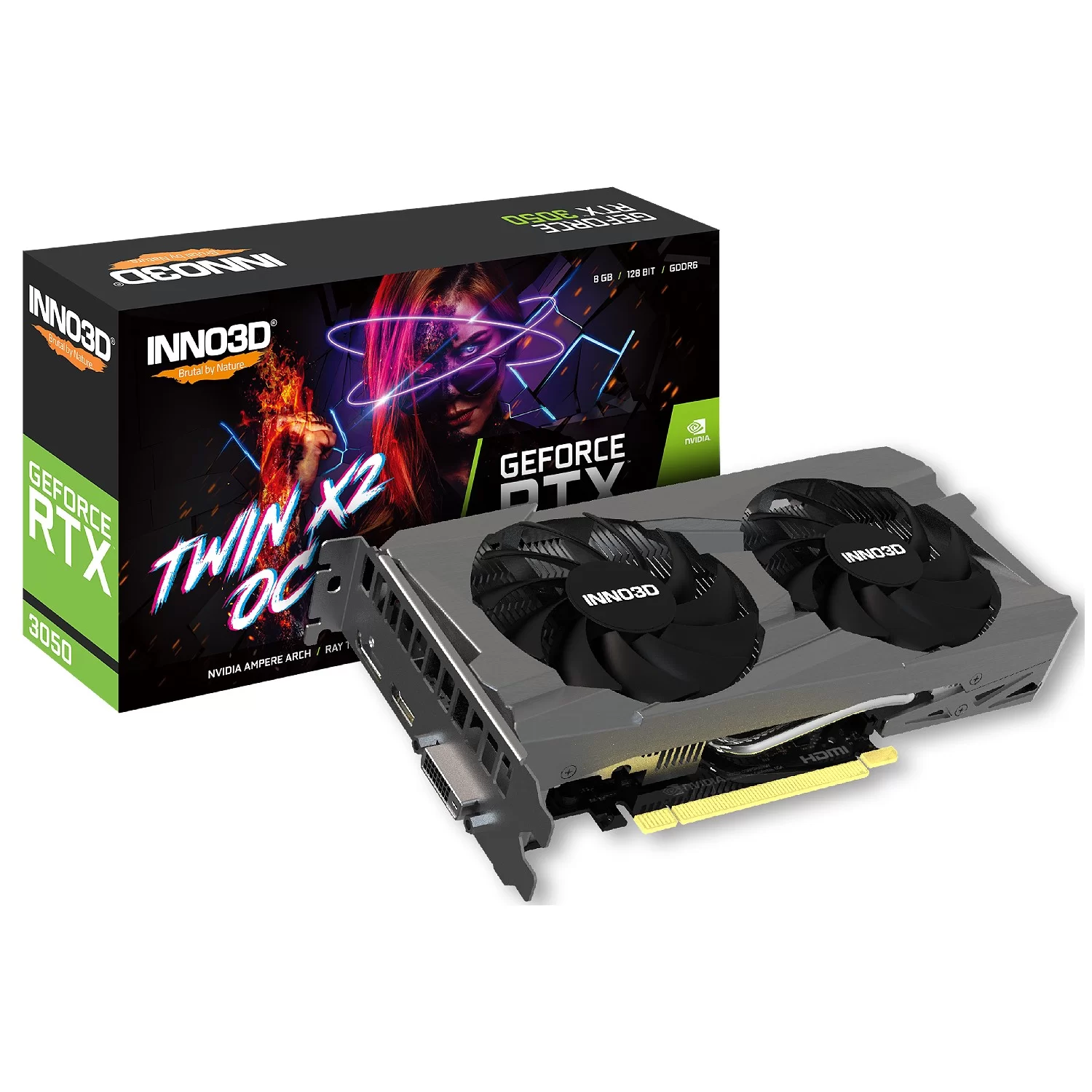 ВидеоКарта Inno3D RTX 3050 TWIN X2 OC N30502-08D6X-1711VA41