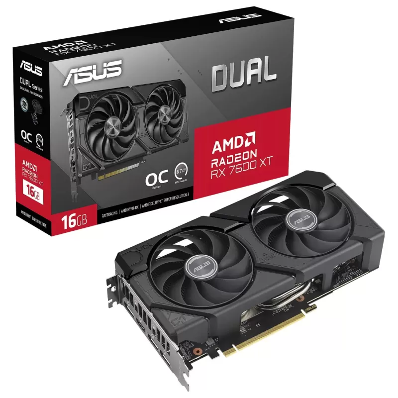 ВидеоКарта Asus Dual RX 7600 XT OC Edition 16GB GDDR6 90YV0K21-M0NA00