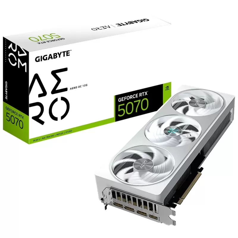 Video Card Gigabyte GeForce RTX 5070 AERO OC 12G GV-N5070AERO OC-12GD Video Card Gigabyte GeForce RTX 5070 AERO OC 12G GV-N5070AERO OC-12GD