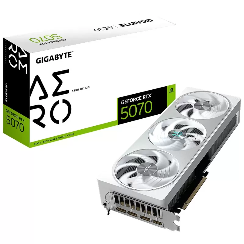 Video Card Gigabyte GeForce RTX 5070 AERO OC 12G GV-N5070AERO OC-12GD Video Card Gigabyte GeForce RTX 5070 AERO OC 12G GV-N5070AERO OC-12GD