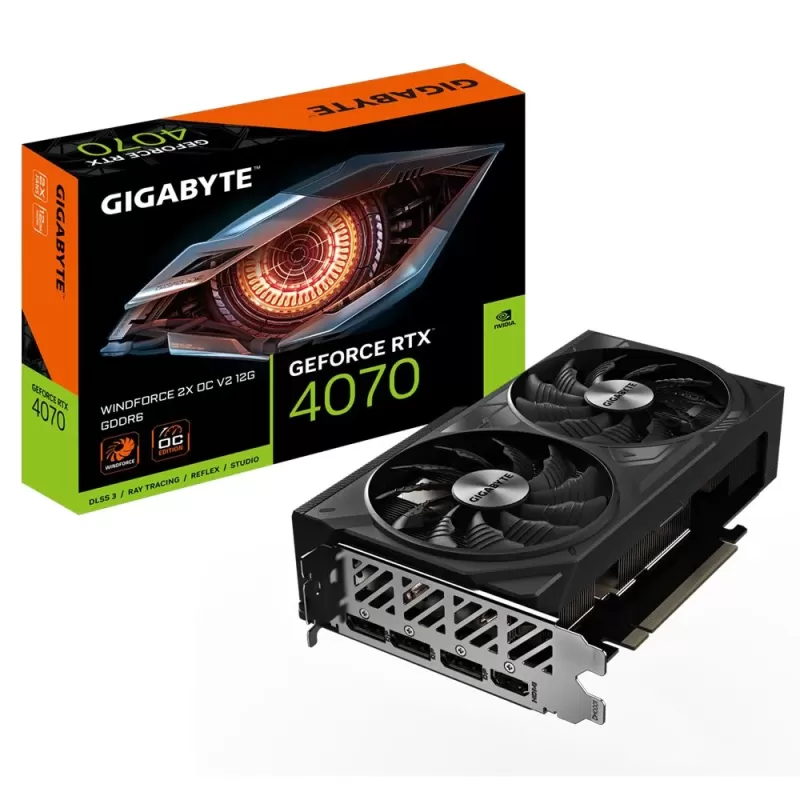 Video Card Gigabyte GeForce RTX 4070 WINDFORCE 2X OC V2 12G GV-N407WF2OCV2-12GD - official importer