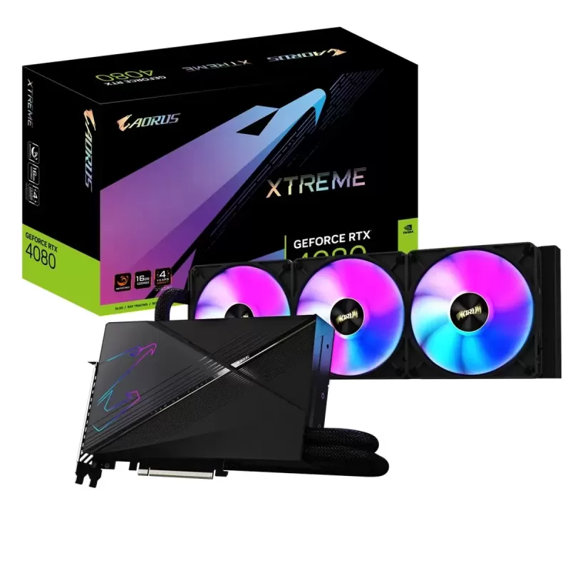 כרטיס מסך Gigabyte AORUS GeForce RTX 4080 16GB XTREME WATERFORCE GV-N4080AORUSX W-16GD