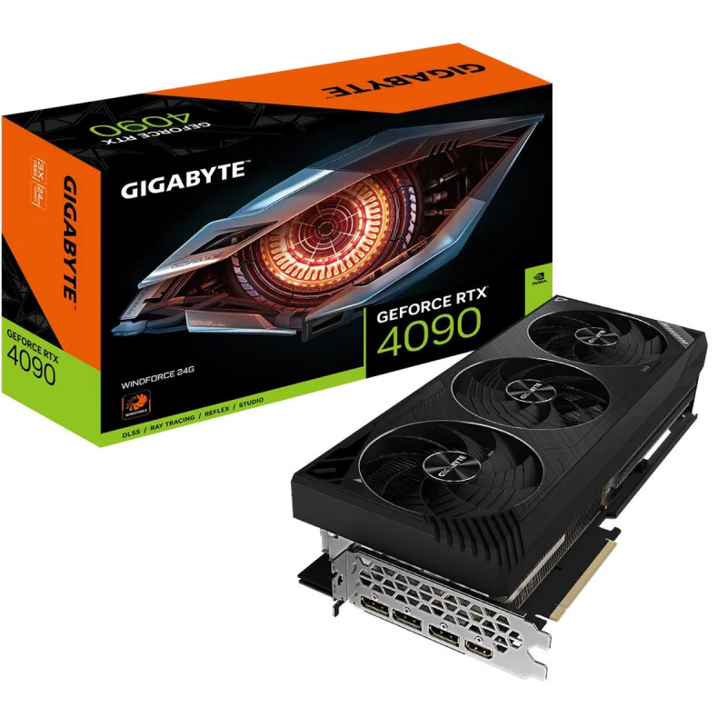 ВидеоКарта Gigabyte GeForce RTX 4090 WINDFORCE 24G GV-N4090WF3-24GD