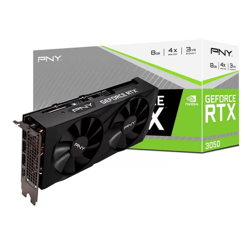 כרטיס מסך PNY GeForce RTX 3050 8GB Verto Dual Fan VCG30508DFBPB1