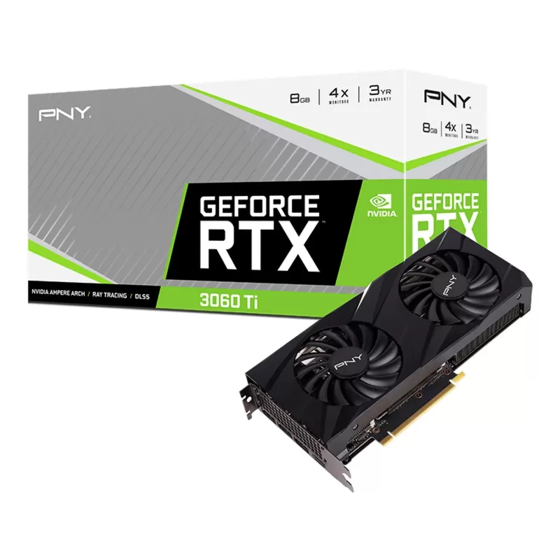 Video Card PNY GeForce RTX 3060 Ti 8GB VERTO Dual Fan LHR VCG3060T8LDFBPB1