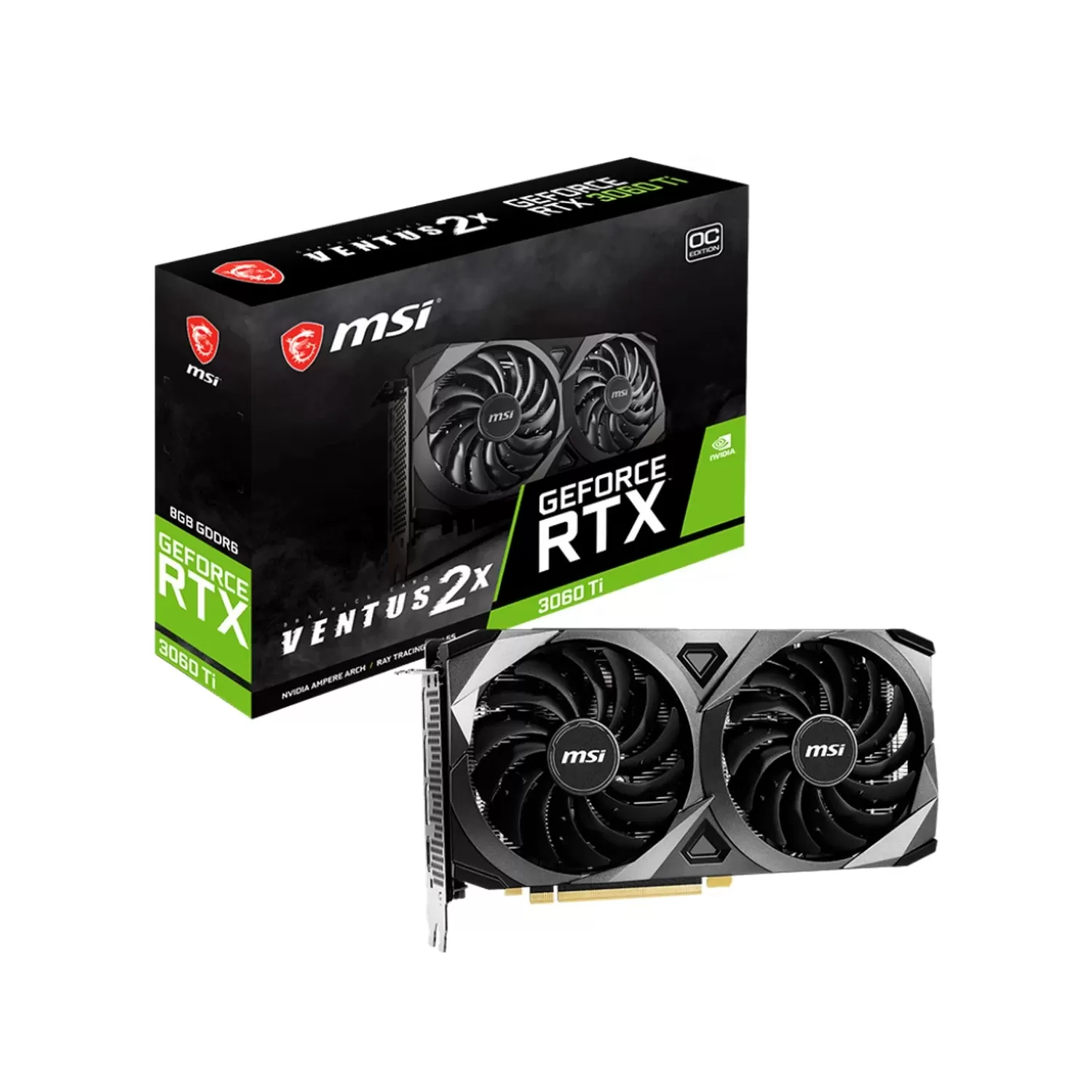 ВидеоКарта MSI GeForce RTX 3060 Ti VENTUS 2X OC NVIDIA GeForce RTX 3060 Ti