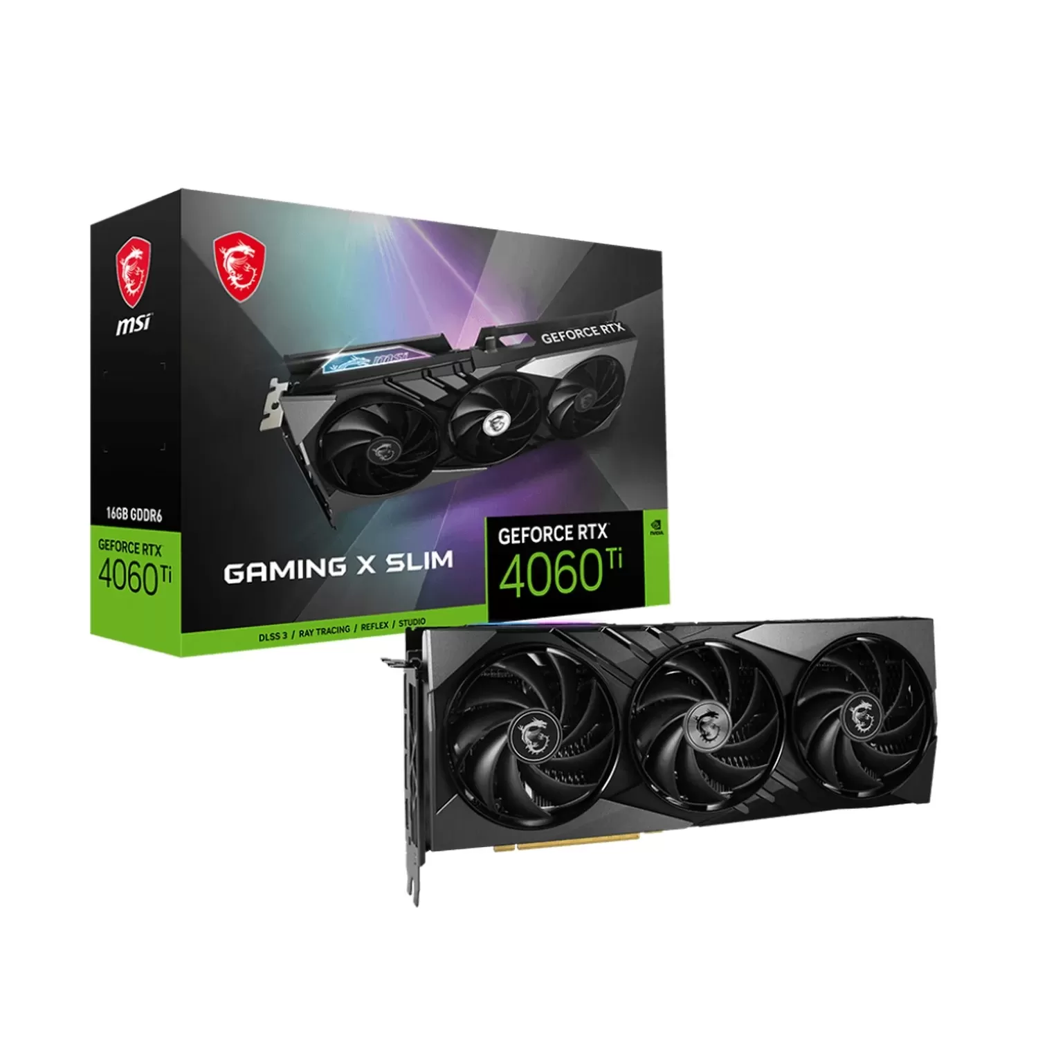 ВидеоКарта MSI GeForce RTX 4060 Ti GAMING X SLIM 16G NVIDIA GeForce RTX 4060 Ti