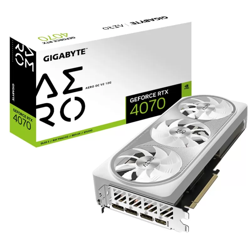 כרטיס מסך Gigabyte GeForce RTX 4070 AERO OC V2 12G GV-N4070AERO OCV2-12GD - יבואן רשמי