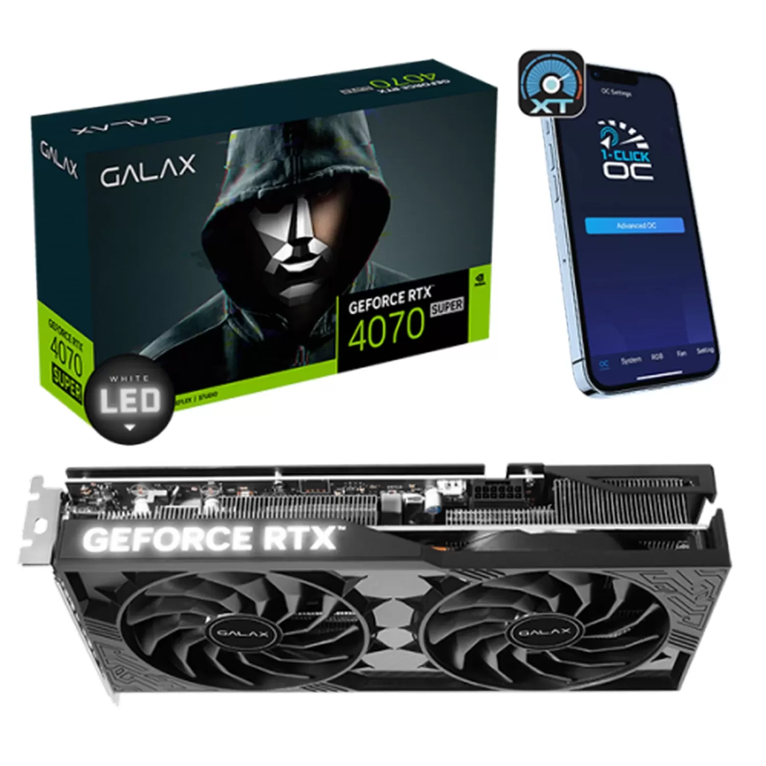 ВидеоКарта Galax GeForce RTX 4070 SUPER 1-Click OC 2X 47SOM7MD9PSU