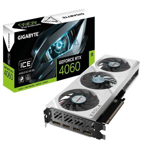 ВидеоКарта Gigabyte GeForce RTX 4060 EAGLE OC ICE 8G GV-N4060EAGLEOC ICE-8GD