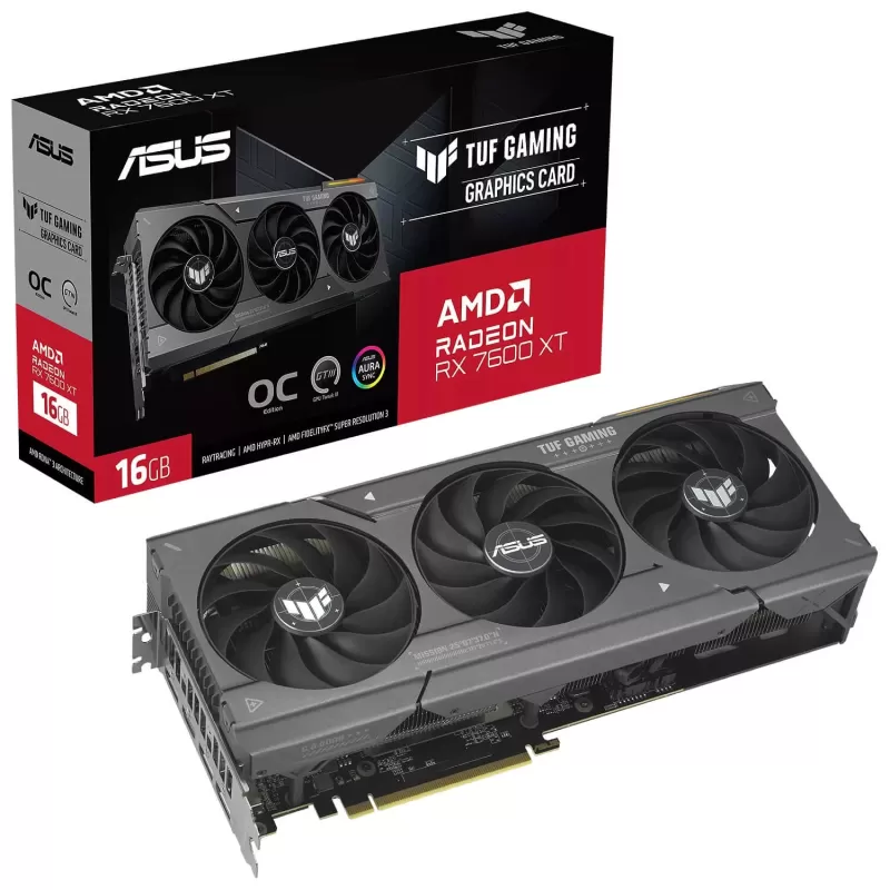Video Card Asus TUF Gaming RX 7600 XT OC Edition 16GB GDDR6 90YV0K20-M0NA00