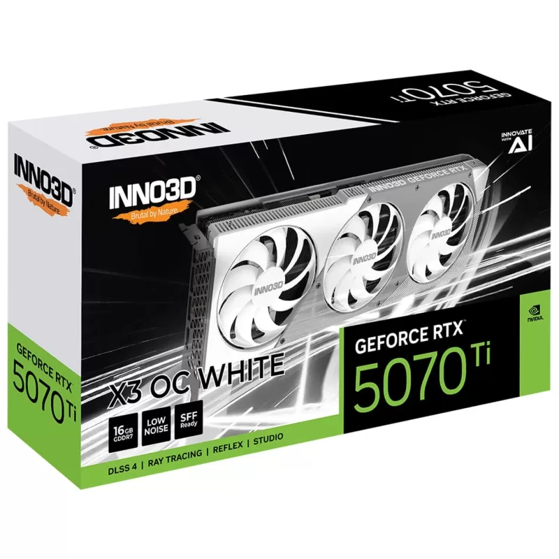 Video Card Inno3D GeForce RTX 5070 Ti X3 OC white N507T3-16D7X-176068W