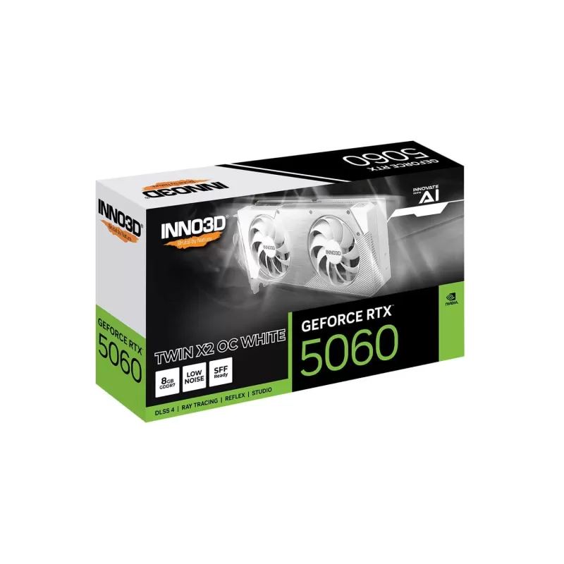 Video Card Inno3D GeForce RTX 5060 TWIN X2 OC 8GB white N50602-08D7X-195070W