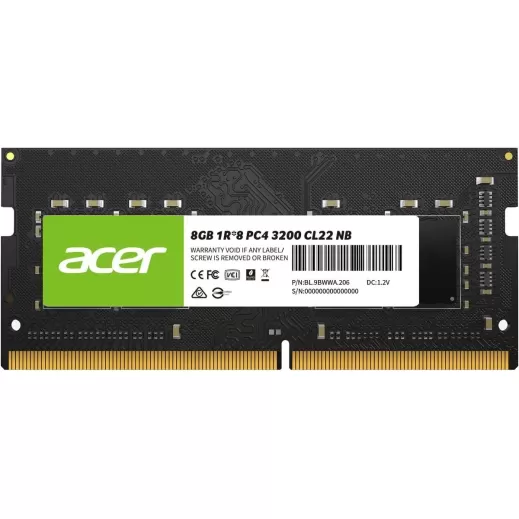 זיכרון SODIMM Acer SD100 DDR4 SODIMM 8GB 3200MHz BL.9BWWA.206 8GB DDR4 SO-DIMM 3200MHz CL22