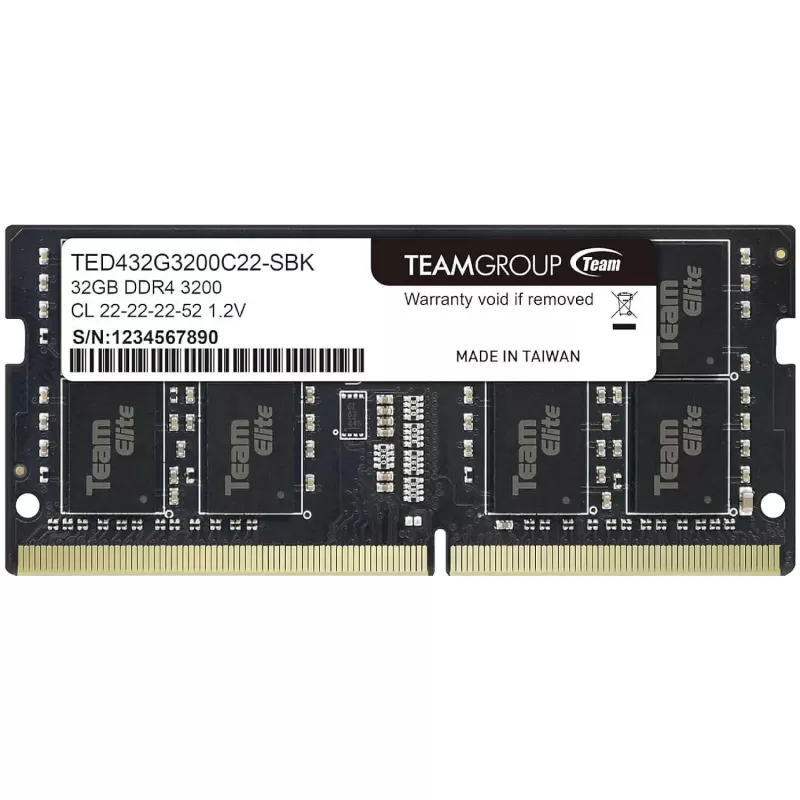 זיכרון SODIMM TeamGroup ELITE TED432G3200C22-S01 32GB DDR4 SO-DIMM 3200MHz CL22