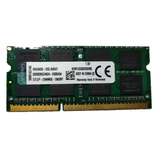 SODIMM memory Kingston KVR1333D3S9/8G 8GB DDR3 SO-DIMM 1333MHz 9 cycles 1.5V Condition:Used