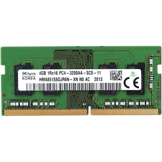 SODIMM-память Sk Hynix HMA851S6DJR6N-XN 4GB DDR4 SO-DIMM 3200MHz CL22 1.2V OEM, без оригинальной упаковки