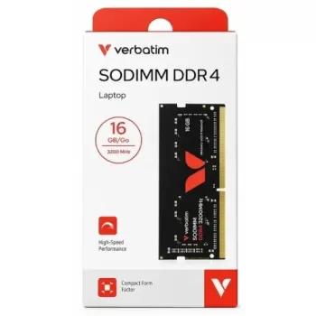 זיכרון SODIMM Verbatim 16GB DDR4 3200MHz SODIMM 1.2V 30110 16GB DDR4 SO-DIMM 3200MHz - יבואן רשמי
