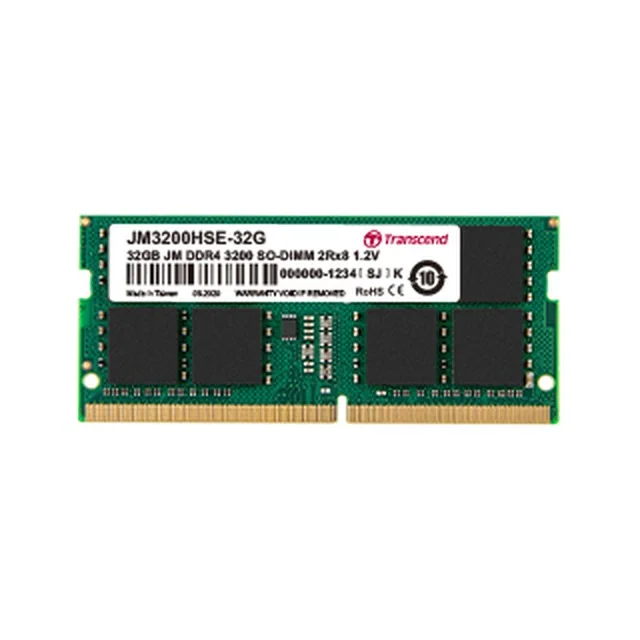 SODIMM-память Transcend JetRam DDR4 3200 SO-DIMM 32GB JM3200HSE-32G 32GB DDR4 SO-DIMM 3200MHz 1.2V