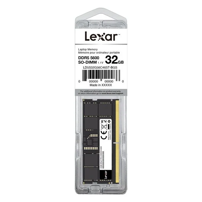SODIMM-память Lexar DDR5 32GB 5600MHz SODIMM LD5S32G56C46ST-BGS 32GB DDR5 SO-DIMM 5600MHz SODIMM-память Lexar DDR5 32GB 5600MHz SODIMM LD5S32G56C46ST-BGS 32GB DDR5 SO-DIMM 5600MHz