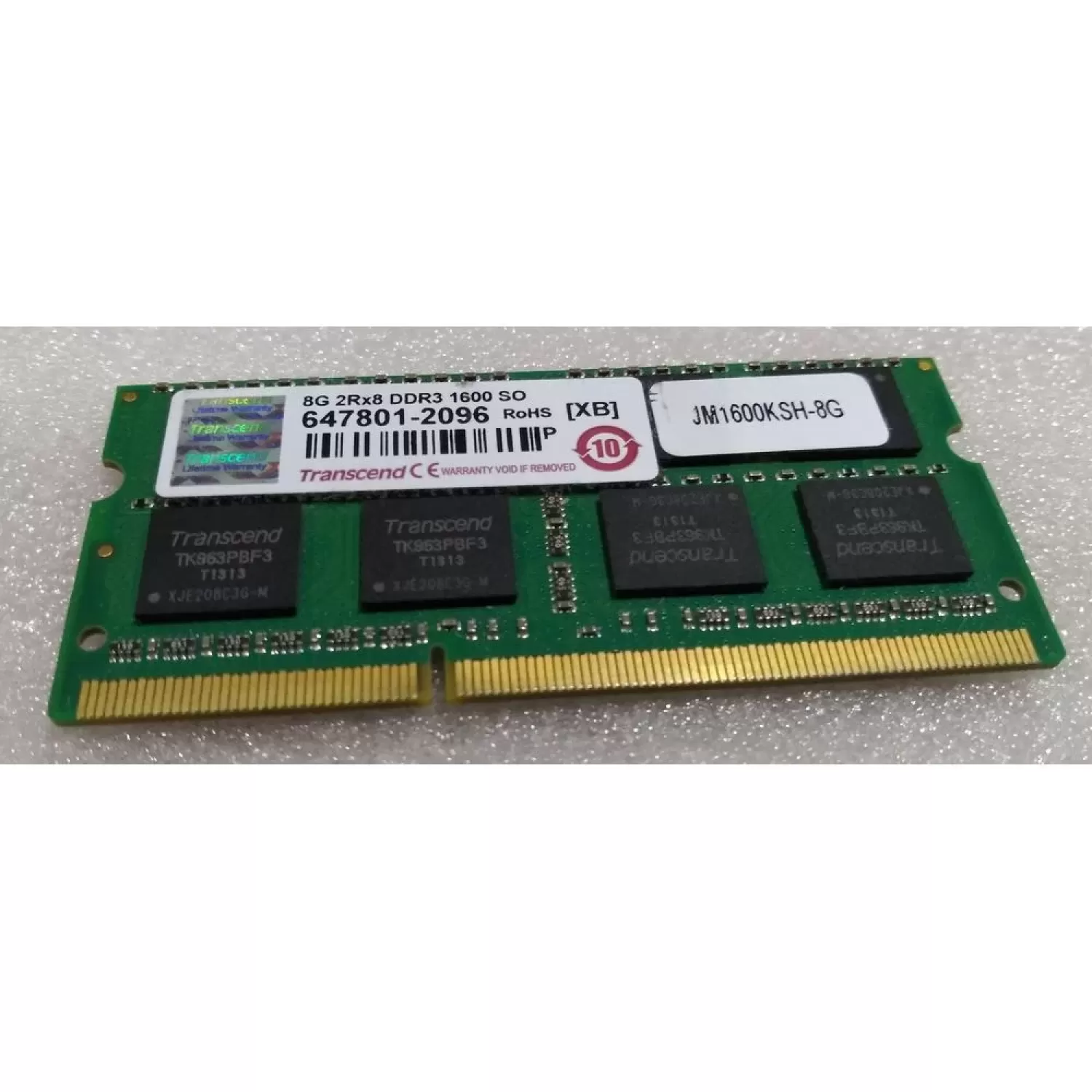 SODIMM memory Transcend JM1600KSH-8G 8GB DDR3 SO-DIMM 1600MHz 1.5V Condition:Used
