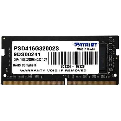 SODIMM-память Patriot DDR4 SODIMM 16GB 3200MHz PSD416G32P002S 16GB DDR4 SO-DIMM 3200MHz