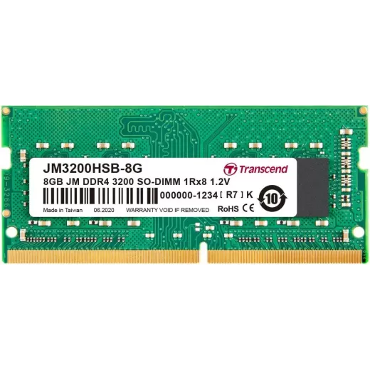 זיכרון SODIMM Transcend JM3200HSB-8G 8GB DDR4 SO-DIMM 3200MHz CL22 1.2V