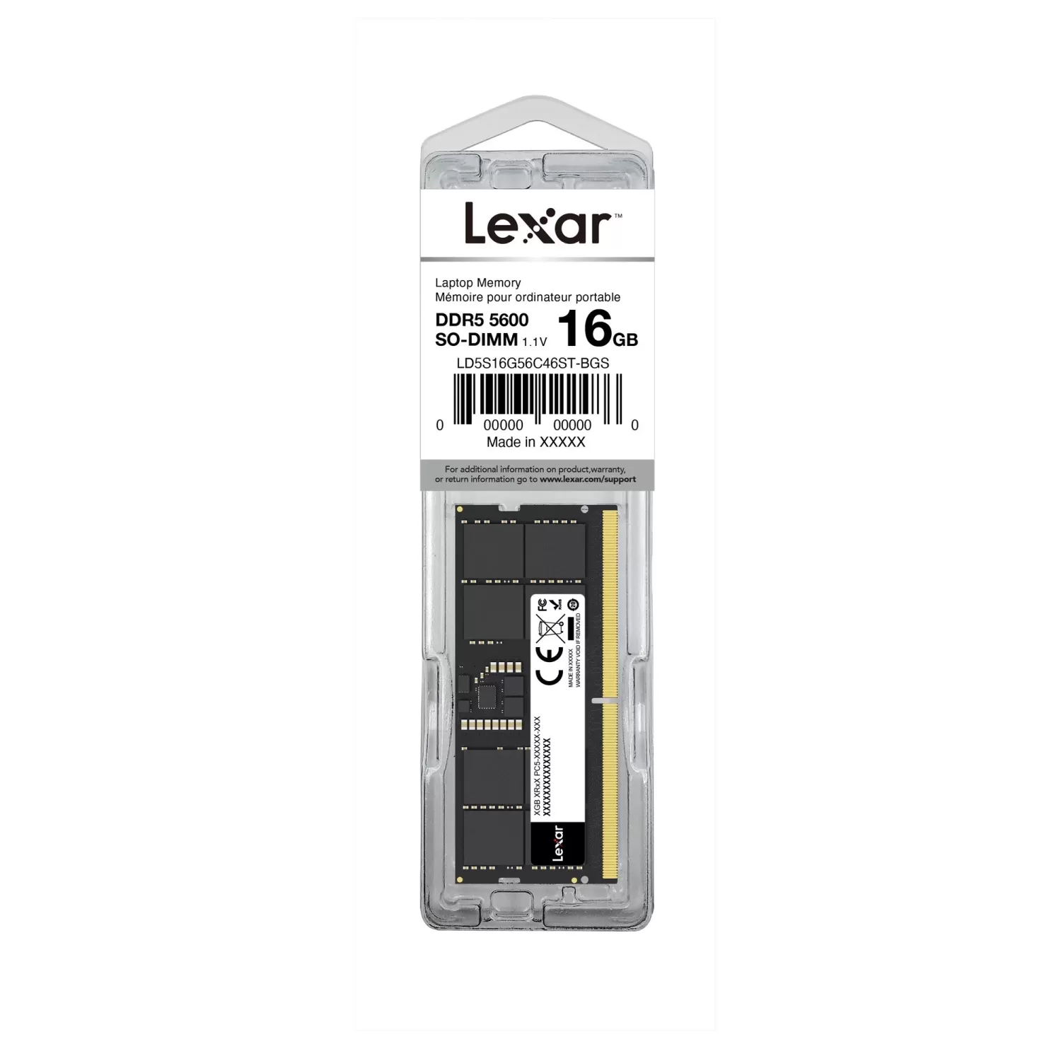 SODIMM-память Lexar LD5S16G56C46ST-BGS 16GB DDR5 SO-DIMM 5600MHz CL46