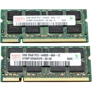 זיכרון לנייח DRAM Sk Hynix HYMP125S64CP8-S6 AB-C 4GB DDR2 800MHz OEM, ללא אריזה מקורית מצב:משומש